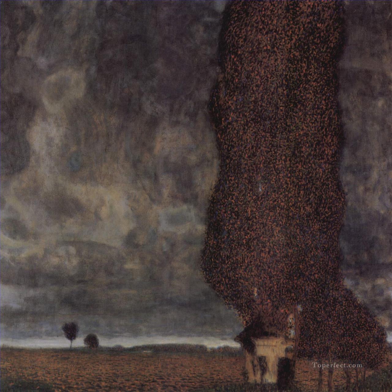 Die Grobe Pappeloder Aufziehendes Gewitter Simbolismo Gustav Klimt Pintura al óleo
